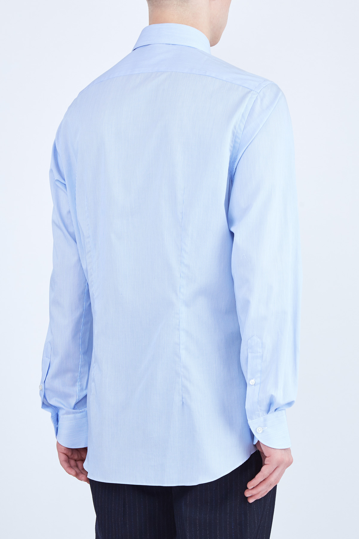 Рубашка из поплина с принтом в тонкую полоску XACUS, цвет голубой, размер 48;54;52 - фото 4